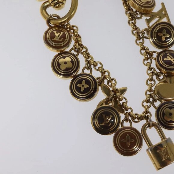 LOUIS VUITTON Porte Cles Chainne Pastille Key Holder Gold M65386 LV Auth 112882 - Picture 6 of 8